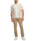 Фото #4 товара Men's Panama Textured-Knit Stripe Button-Down Camp Shirt