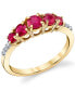 ფოტო #1 პროდუქტის Ruby (1 ct. t.w.) & Diamond (1/20 ct. t.w.) Graduated Ring in 14k Gold