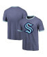 Фото #4 товара Men's Threads Heathered Deep Sea Blue Seattle Kraken Ringer Contrast Tri-Blend T-shirt