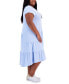 Фото #3 товара Plus Size Solid Crewneck Tiered Midi Dress