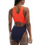 Фото #8 товара Tommy Jeans heritage cut out colour block swimsuit in red & blue