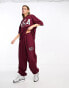 ASOS Weekend Collective oversized jogger with WCA logo in burgundy