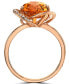 ფოტო #3 პროდუქტის EFFY® Citrine (3-1/6 ct. t.w.) & Diamond (1/20 ct. t.w.) Statement Ring in 14k Rose Gold