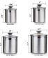 Фото #2 товара Stainless Steel 4-Piece Food Jar Storage Canister Set air tight glass lid