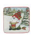 Christmas Gnomes 6" Canape Plates Set of 4, Service for 4