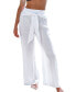 Фото #1 товара Women's White Tie-Waist Cover-Up Pants