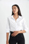 Фото #4 товара Женская рубашка defacto Fitted Uzun Kollu Basic Gömlek