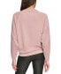 Women's Pebble Textured Knit Crew Neck Pullover Top luster, Large - фото #5