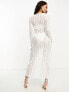 Фото #2 товара Pieces Petite exclusive Bride To Be lace maxi dress in white