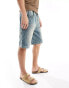 Good For Nothing carpenter denim short in antique blue wash BLAU, W30 L32 - фото #4