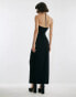 NA-KD X Josefine HJ cut out maxi dress in black