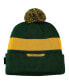 ფოტო #2 პროდუქტის Men's Green NDSU Bison Logo Sideline Cuffed Knit Hat with Pom