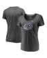 Women's Heather Charcoal Los Angeles Rams Super Bowl LVI Champions Ring Bling V-Neck T-shirt Черный, M - фото #1