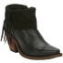 Justin Boots Hope Fringe Zippered Snip Toe Booties Womens Black Casual Boots RML
