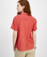 ფოტო #2 პროდუქტის Women's Cotton Solid Short-Sleeve Shirt