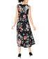 Фото #2 товара Petite Floral-Print Cowlneck Midi Dress