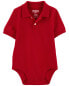 Baby Red Piqué Polo Bodysuit 24M