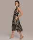 Women's Printed Belted A-Line Dress
