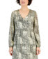 Фото #3 товара I.N.C International Concepts Women's Foil-Print Crinkle Shift Dress, Created for Macy's