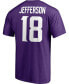 Фото #2 товара Men's Justin Jefferson Purple Minnesota Vikings Player Icon Name and Number T-shirt