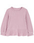 Фото #2 товара Toddler Waffle Knit Thermal Peplum Top 4T