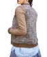 ფოტო #3 პროდუქტის Women's Updated Tweed Varsity Jacket with Contrast Sleeve