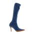 Фото #1 товара Diesel D-Venus KBT Y02917-P4734-T6019 Womens Blue Canvas Knee High Boots