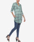 ფოტო #5 პროდუქტის Women's Plaid Tunic Top Shirt