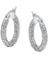 ფოტო #1 პროდუქტის Cubic Zirconia Pavé Small Hoop Earrings in Sterling Silver, 0.75", Created for Macy's