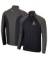 Men's Black, Charcoal Appalachian State Mountaineers Two Yutes Raglan Quarter-Zip Windshirt