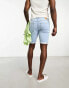 Only & Sons jog denim shorts in light wash Синий, XS - W28 - фото #4