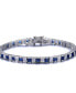 ფოტო #2 პროდუქტის Sterling Silver Cubic Zirconia and Blue Tennis Bracelet