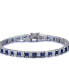 Sterling Silver Cubic Zirconia and Blue Tennis Bracelet