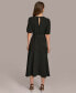 ფოტო #2 პროდუქტის Donna Karan Women's Puff-Sleeve Belted A-Line Dress