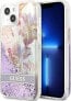 Guess Guess GUHCP13SLFLSU iPhone 13 mini 5,4" fioletowy/purple hardcase Flower Liquid Glitter