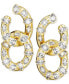 ფოტო #1 პროდუქტის Gold-Tone Crystal Bezel Interlocking Hoop Drop Earrings