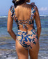ფოტო #2 პროდუქტის Women's Ruffled Lace Up One Piece Swimsuit