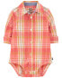 Фото #9 товара Baby Plaid Button-Front Bodysuit 3M