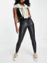 ONLY faux leather high waisted leggings in black