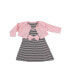 Фото #1 товара Baby Girls Cotton Dress and Cardigan 2pc Set, Light Pink Black