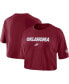 Фото #1 товара Nike Women's Crimson Oklahoma Sooners Wordmark Cropped T-Shirt