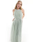 Anaya Bridesmaids halter neck maxi dress in sage