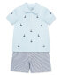 ფოტო #3 პროდუქტის Baby Boys Sailboat Polo Shorts Set