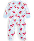 Фото #3 товара Baby Santa Toss Cotton Footed Pajamas, Created for Macy's