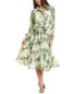 Фото #1 товара Платье Gracia средней длины с принтом цветов и поясом на талии
