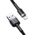 Wytrzymały kabel w oplocie do iPhone USB - Lightning QC3.0 2.4A 1m czarno-szary