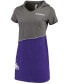 ფოტო #1 პროდუქტის Women's Charcoal and Purple Baltimore Ravens Hooded Mini Dress