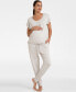 ფოტო #8 პროდუქტის Women's Ultra-Soft Maternity Nursing Loungewear Set