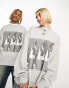 Фото #6 товара COLLUSION Unisex photo polaroid front print oversized sweatshirt in grey marl