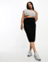 Фото #2 товара ASOS DESIGN Curve jersey pencil midi skirt in black